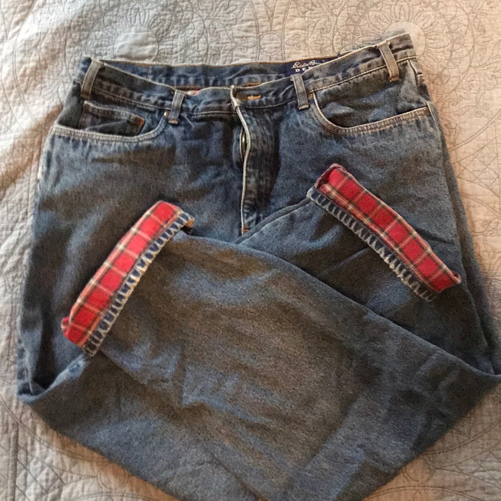 Eddie Bauer Flannel Jeans 38 x 32